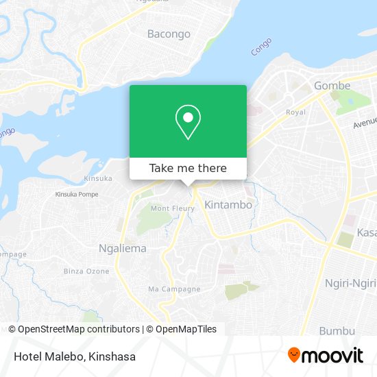 Hotel Malebo map