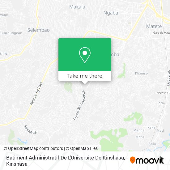 Batiment Administratif De L'Université De Kinshasa map