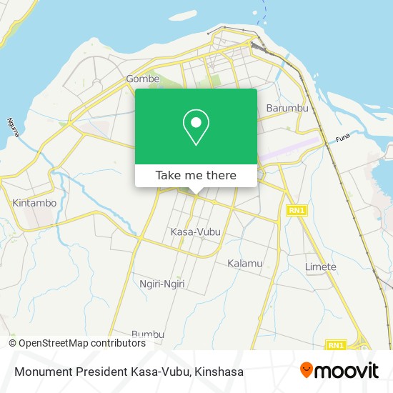 Monument President Kasa-Vubu map