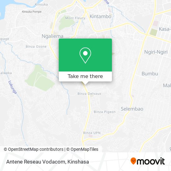 Antene Reseau Vodacom map
