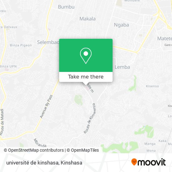université de kinshasa map