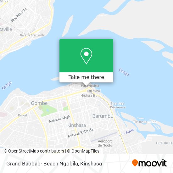 Grand Baobab- Beach Ngobila map