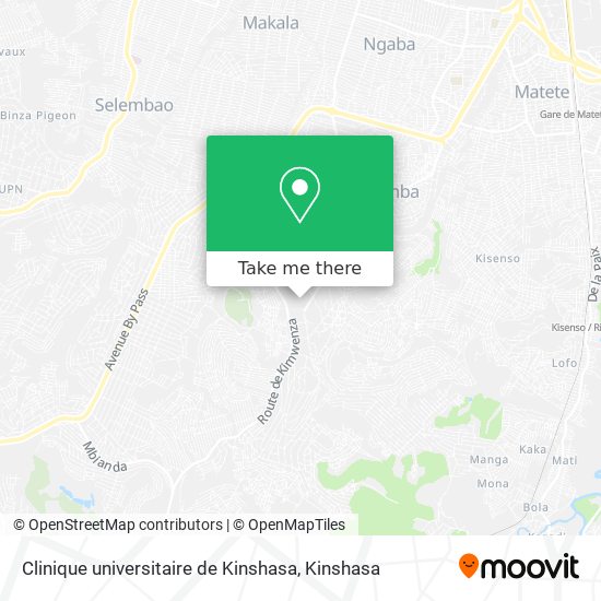 Clinique universitaire de Kinshasa map