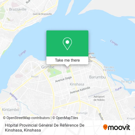Hôpital Provincial Général De Référence De Kinshasa map