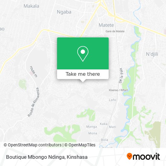 Boutique Mbongo Ndinga map