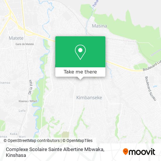 Complexe Scolaire Sainte Albertine Mbwaka map