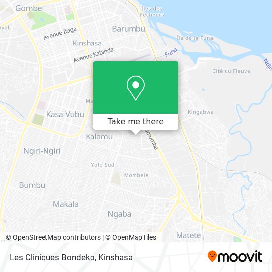 Les Cliniques Bondeko map