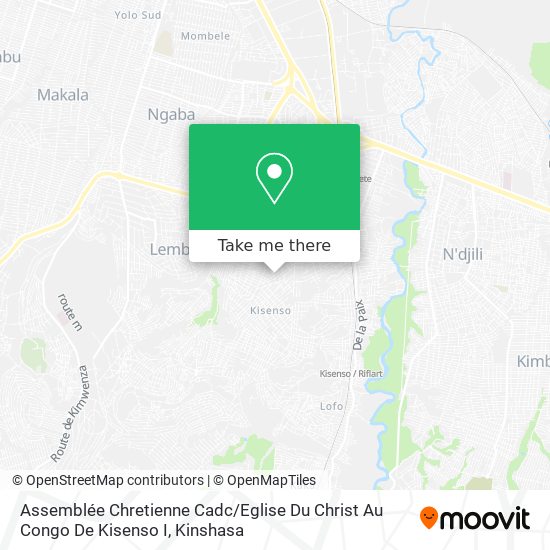 Assemblée Chretienne Cadc / Eglise Du Christ Au Congo De Kisenso I map