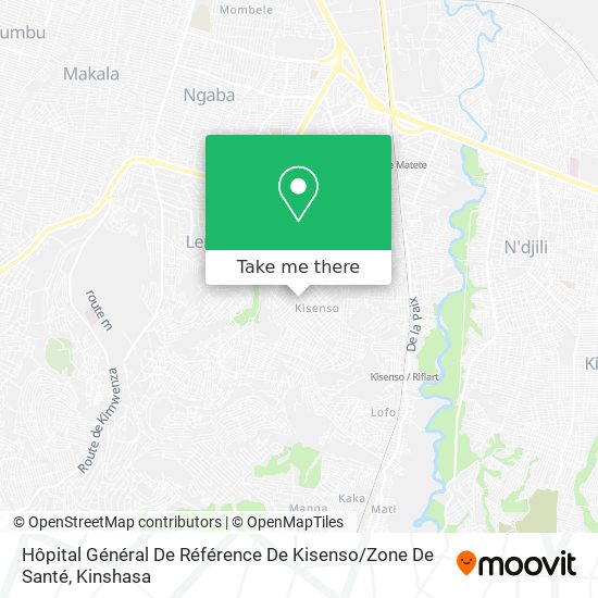 Hôpital Général De Référence De Kisenso / Zone De Santé map