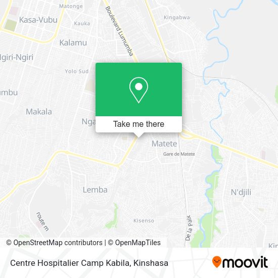 Centre Hospitalier Camp Kabila map