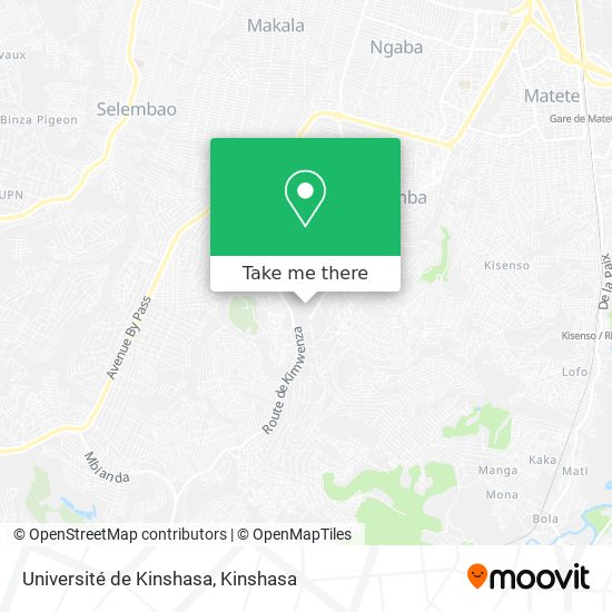 Université de Kinshasa map