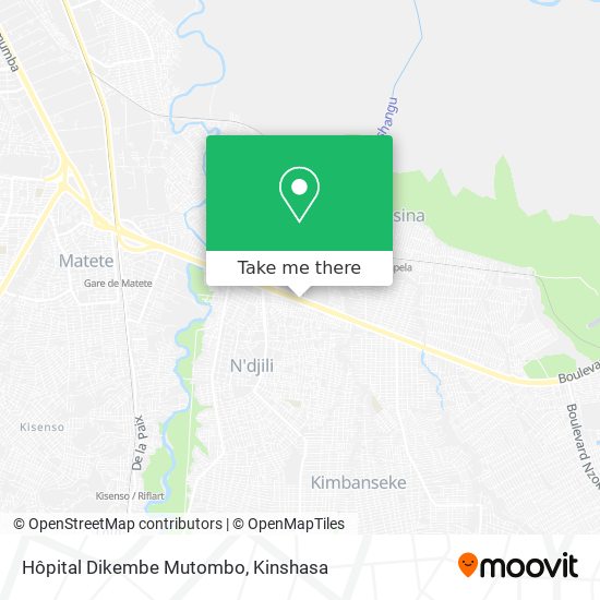 Hôpital Dikembe Mutombo map