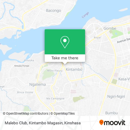 Malebo Club, Kintambo Magasin map