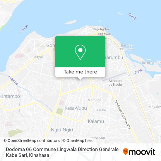 Dodoma 06 Commune Lingwala Direction Générale Kabe Sarl map