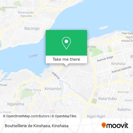 Boutteillerie de Kinshasa map