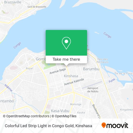 Colorful Led Strip Light in Congo Gold map