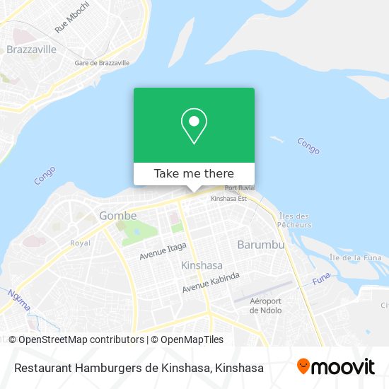 Restaurant Hamburgers de Kinshasa map