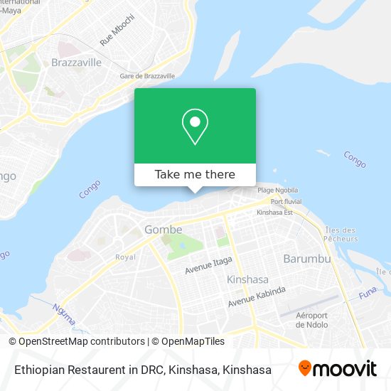 Ethiopian Restaurent in DRC, Kinshasa map