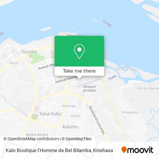 Kalo Boutique l'Homme de Bel Bilamba map