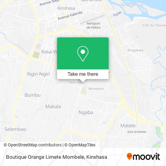 Boutique Orange Limete Mombele map
