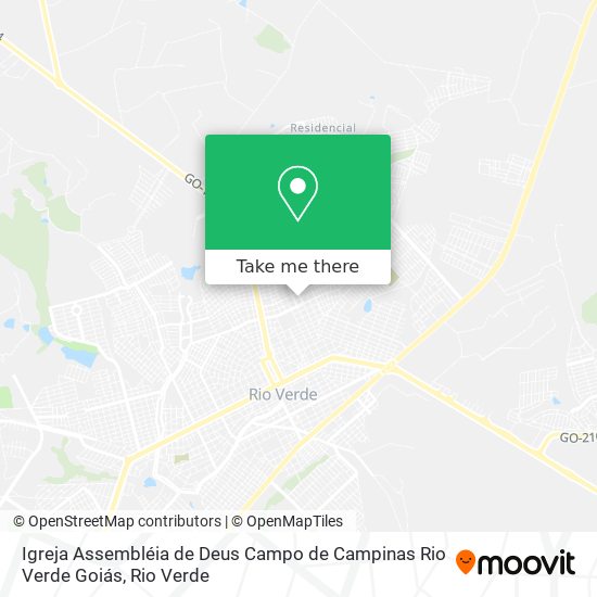 Igreja Assembléia de Deus Campo de Campinas Rio Verde Goiás map