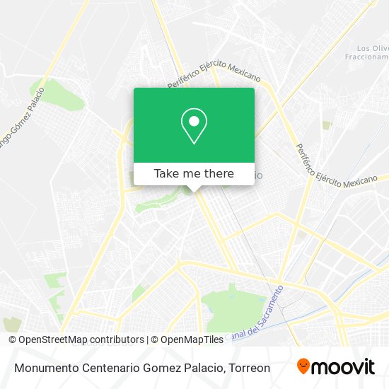 Monumento Centenario Gomez Palacio map