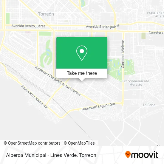 Alberca Municipal - Linea Verde map