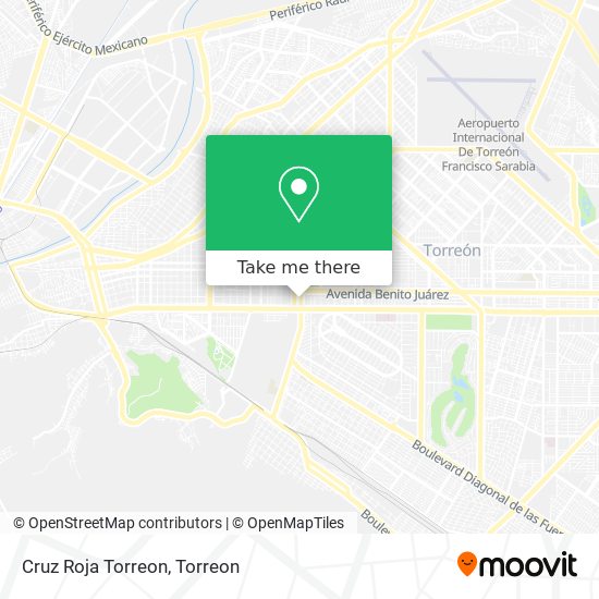 Cruz Roja Torreon map