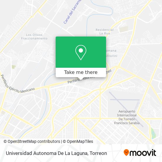 Mapa de Universidad Autonoma De La Laguna