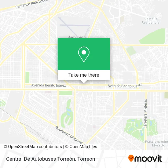 Central De Autobuses Torreón map