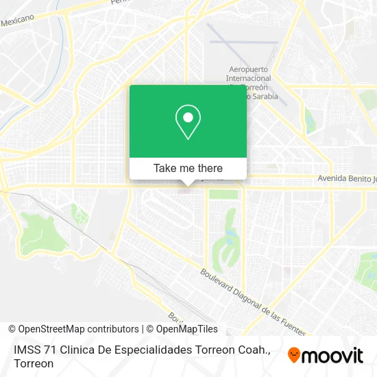 IMSS 71 Clinica De Especialidades Torreon Coah. map