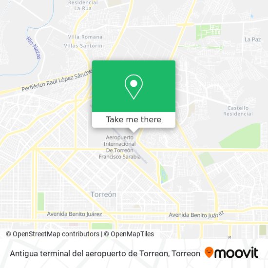 Antigua terminal del aeropuerto de Torreon map