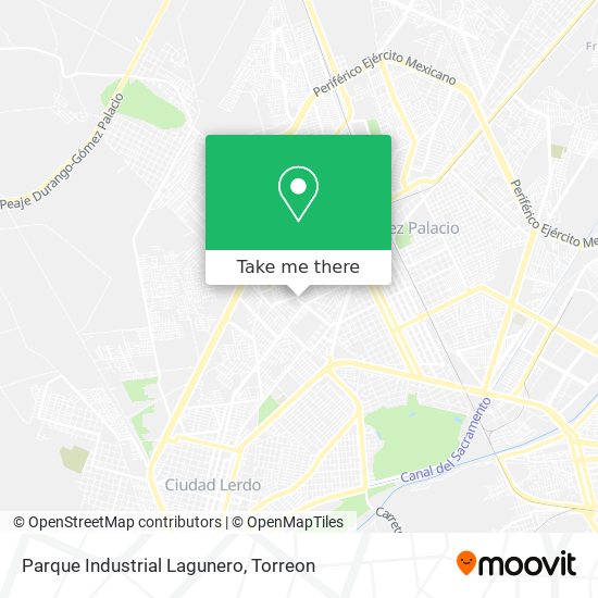 Mapa de Parque Industrial Lagunero