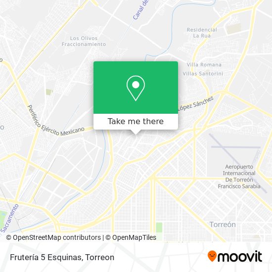Mapa de Frutería 5 Esquinas