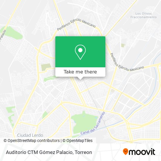 Mapa de Auditorio CTM Gómez Palacio