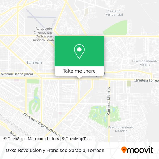 Oxxo Revolucion y Francisco Sarabia map