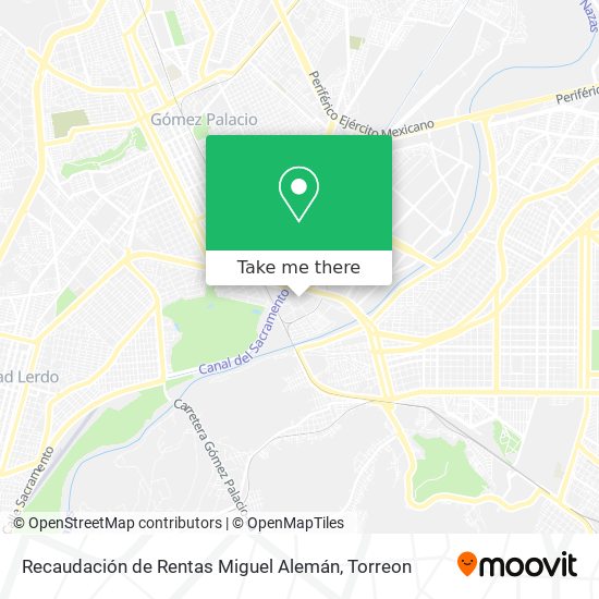 How to get to Recaudación de Rentas Miguel Alemán in Torreón by Bus?