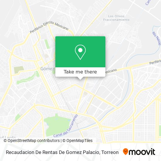 Recaudacion De Rentas De Gomez Palacio map