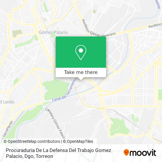 Procuraduría De La Defensa Del Trabajo Gomez Palacio, Dgo map