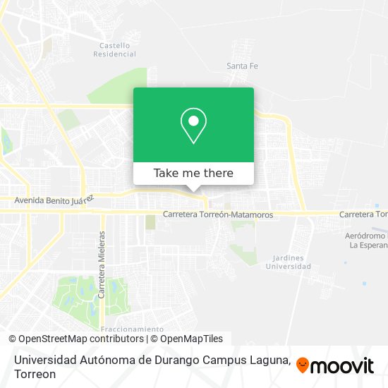 Mapa de Universidad Autónoma de Durango Campus Laguna