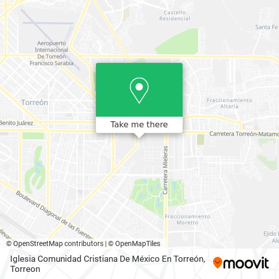 Mapa de Iglesia Comunidad Cristiana De México En Torreón