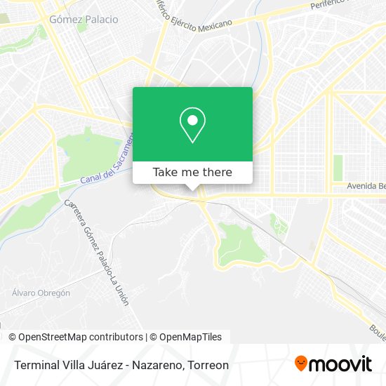 Mapa de Terminal Villa Juárez - Nazareno