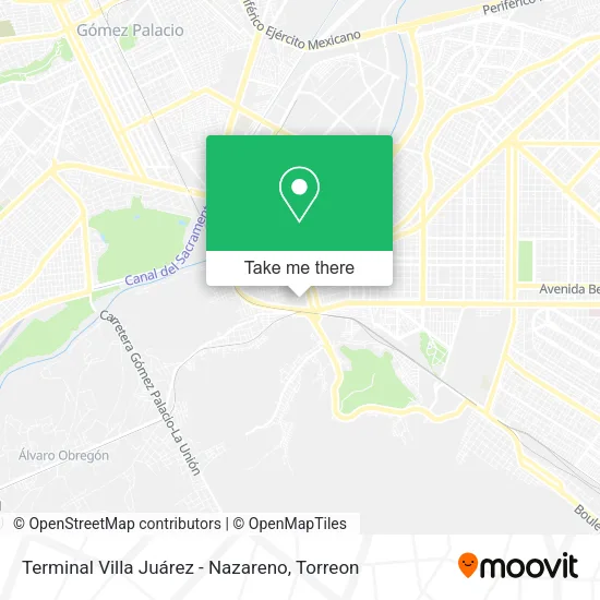 Mapa de Terminal Villa Juárez - Nazareno