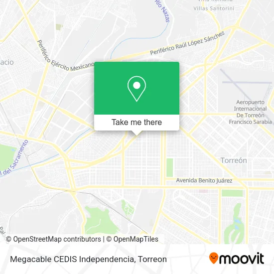 Megacable CEDIS Independencia map