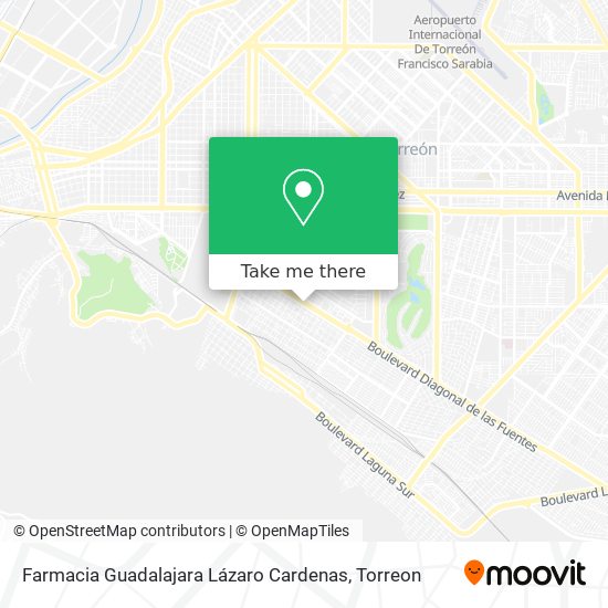 Mapa de Farmacia Guadalajara Lázaro Cardenas