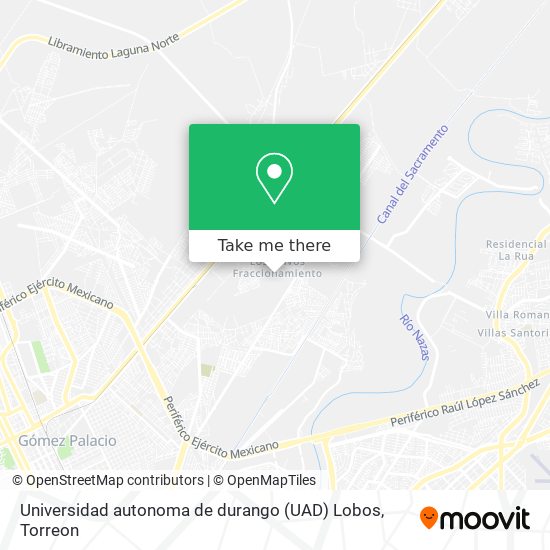 How to get to Universidad autonoma de durango (UAD) Lobos in Torreón by Bus?