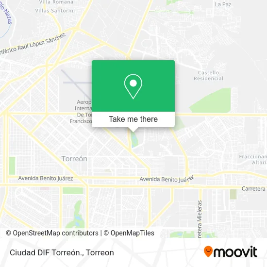 Mapa de Ciudad DIF Torreón.