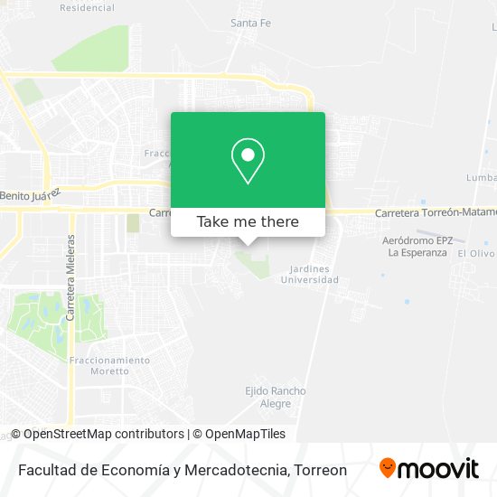 Mapa de Facultad de Economía y Mercadotecnia