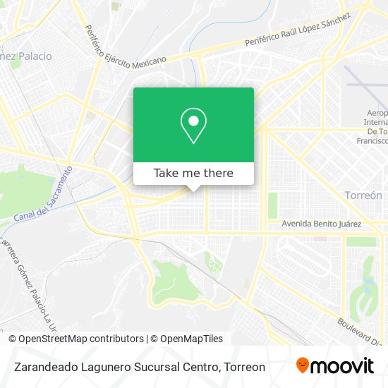 Mapa de Zarandeado Lagunero Sucursal Centro