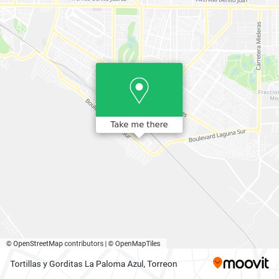 Tortillas y Gorditas La Paloma Azul map